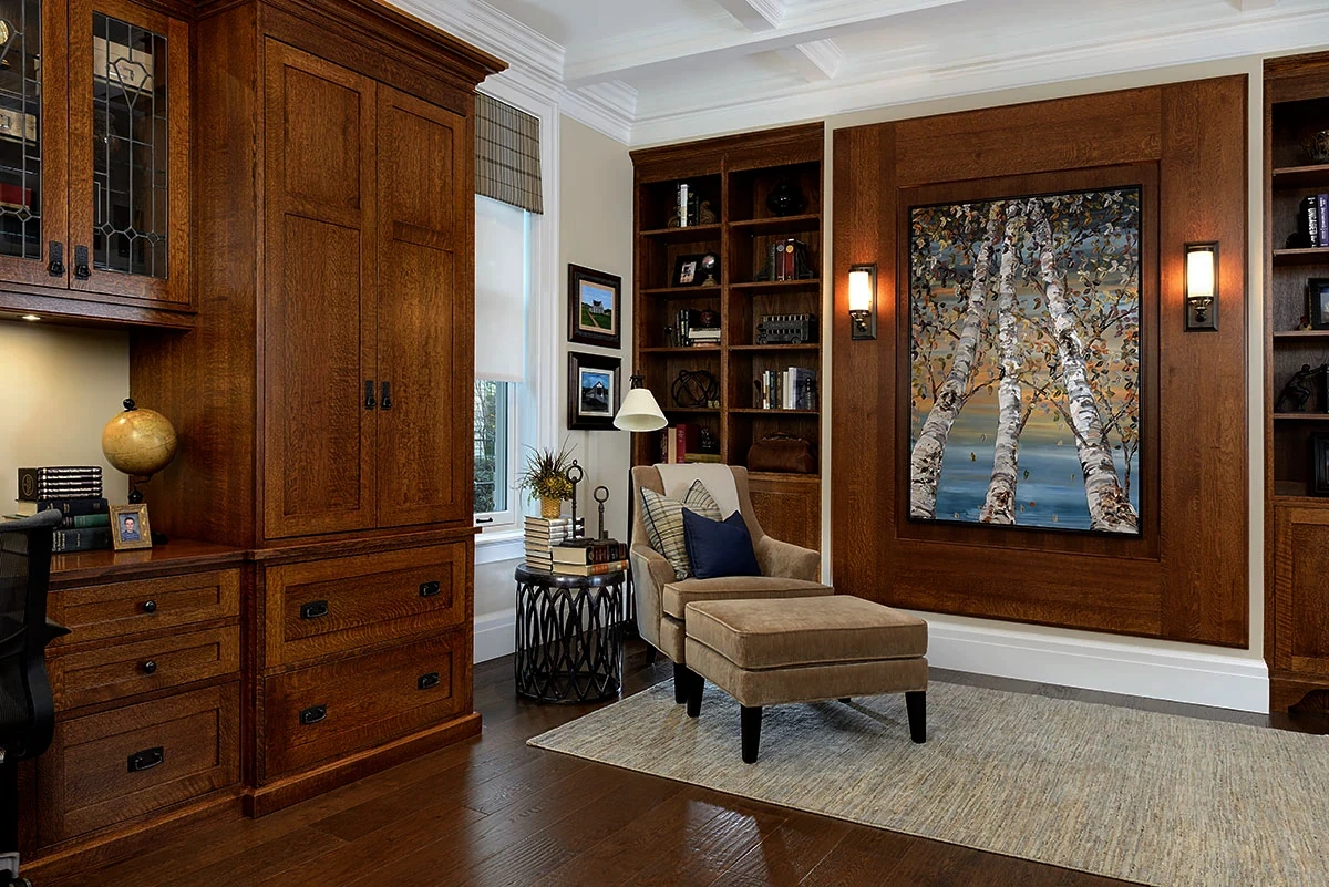 Natural wood finish cabinets showing grain and texture
