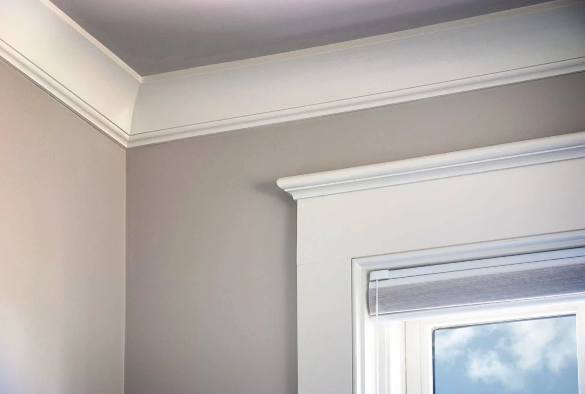 Elegant crown molding installation showing precise corner work