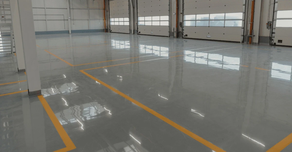 Commercial kitchen with hygienic epoxy floor system
