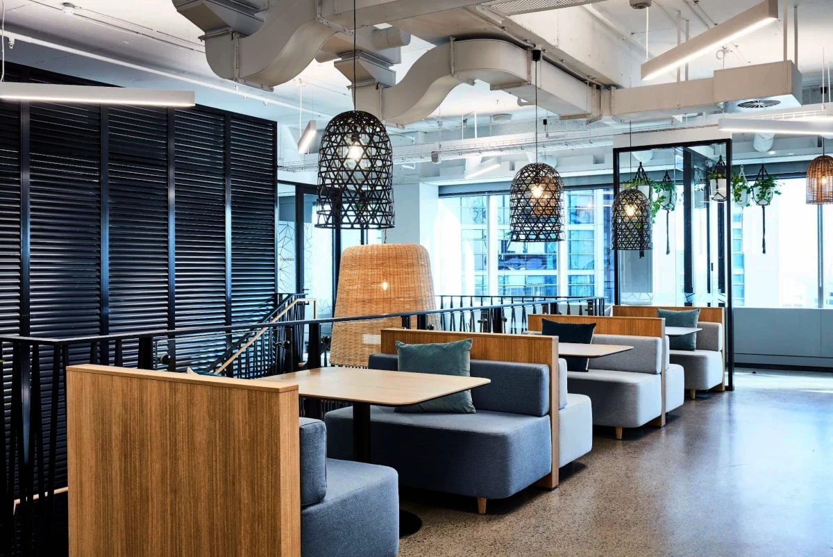 Restaurant dining area with durable epoxy flooring