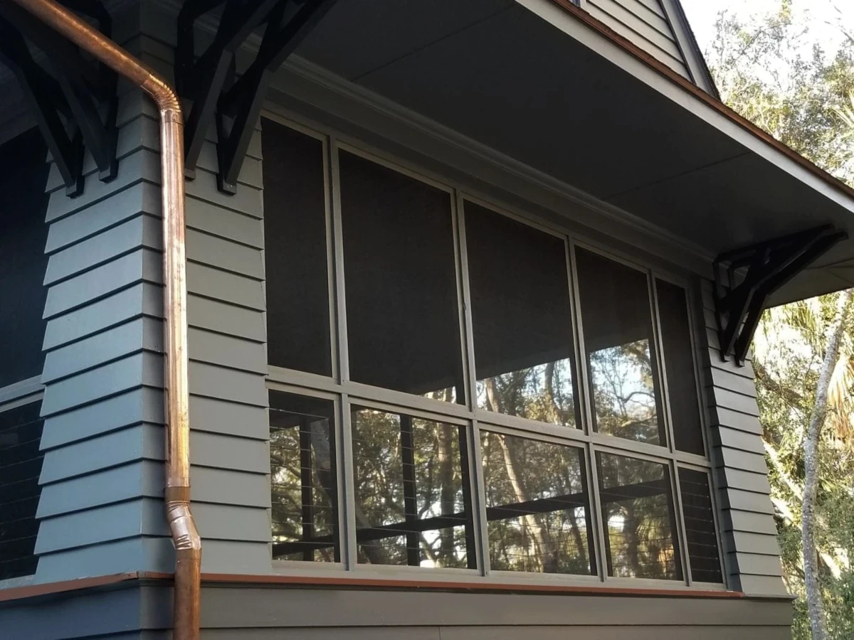 Detailed soffit and window painting work